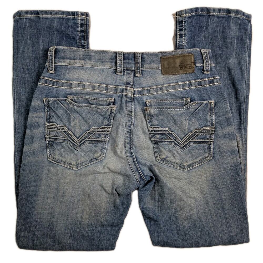Buckle Jeans Mens 30x29.5 Blue Alec Straight Leg Light Wash BKE Denim FLAW